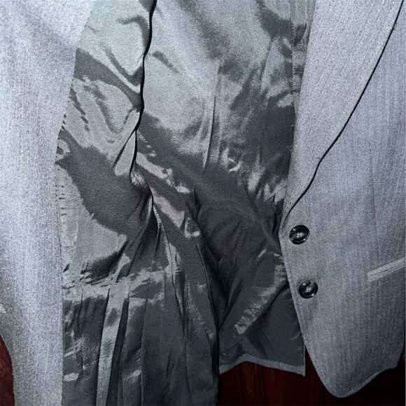 Vintage Stile Benetton Women's Gray Blazer Jacket Size 40 Business Casual Fitted - Picture 10 of 11